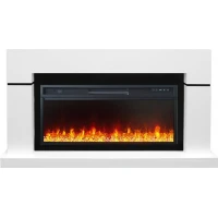 Каминокомплект Lindos - Белый с черным (Ширина 1470мм) с очагом Vision 42 LED