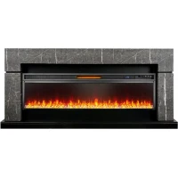 Каминокомплект Lindos 60 SFT - Серый мрамор с очагом Vision 60 LED