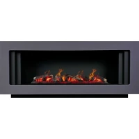 Каминокомплект Line SFT - Серый графит с черным с очагом Design L1000RF 3D PS/LOG