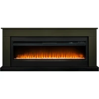 Каминокомплект Bergen 60 SFT (Разборный) - Темная олива с очагом Vision 60 LED